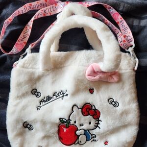 Hello Kitty Cream and Red Plush Bag